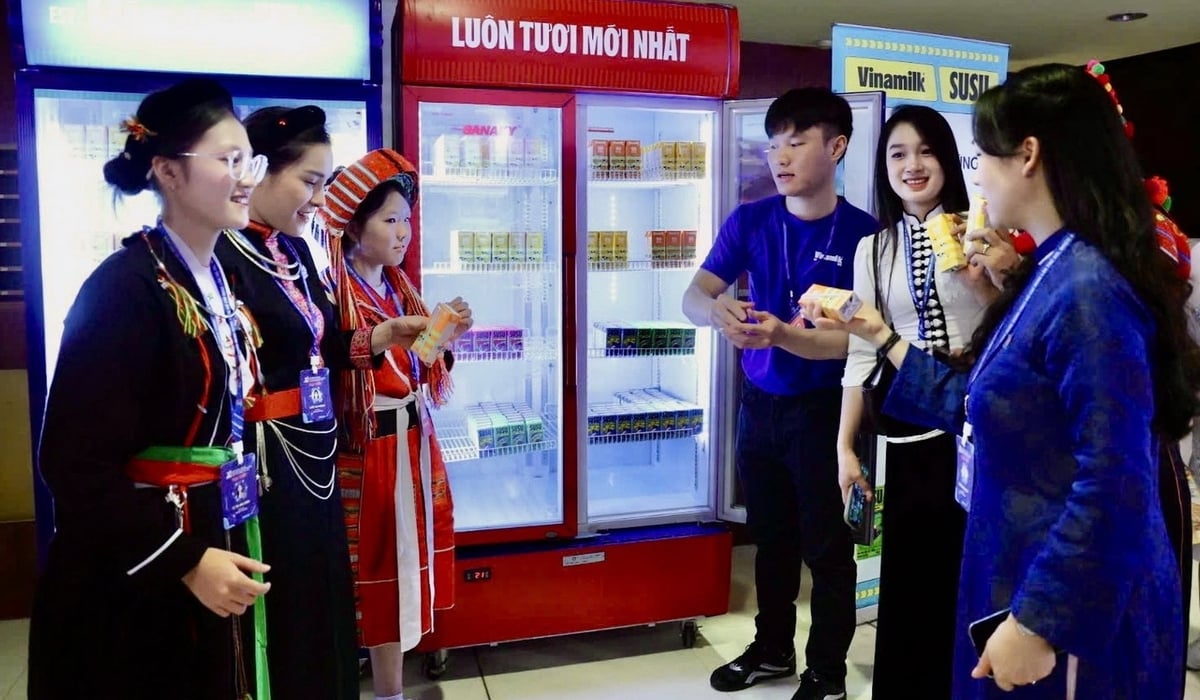 Không gian trải nghiệm sản phẩm dinh dưỡng của Vinamilk sẵn sàng đồng hành cùng Đại hội. Ảnh: Vi Nam.