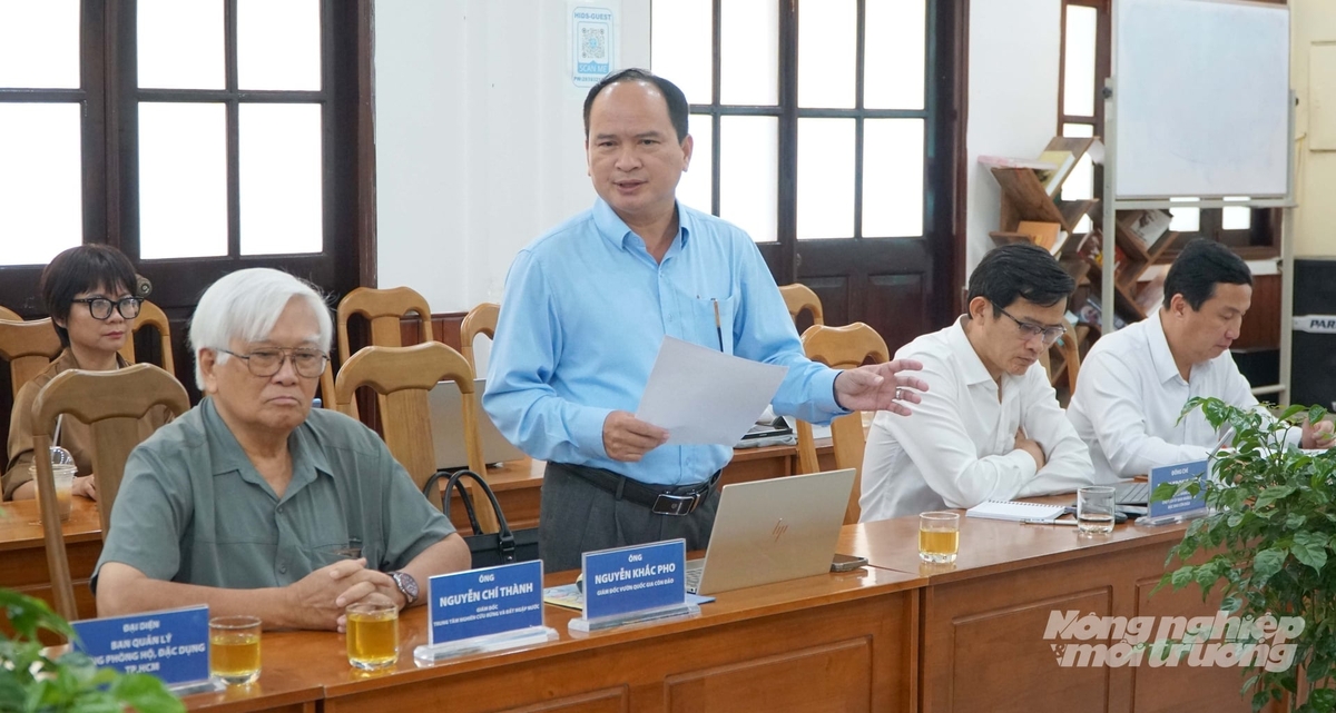 Giám đốc Ban Quản lý Vườn quốc gia Côn Đảo nhấn mạnh định hướng phát triển phải hài hòa giữa bảo tồn và khai thác giá trị tài nguyên, giữ gìn hệ sinh thái đặc hữu đồng thời tạo động lực cho kinh tế địa phương. Ảnh: Lê Bình.