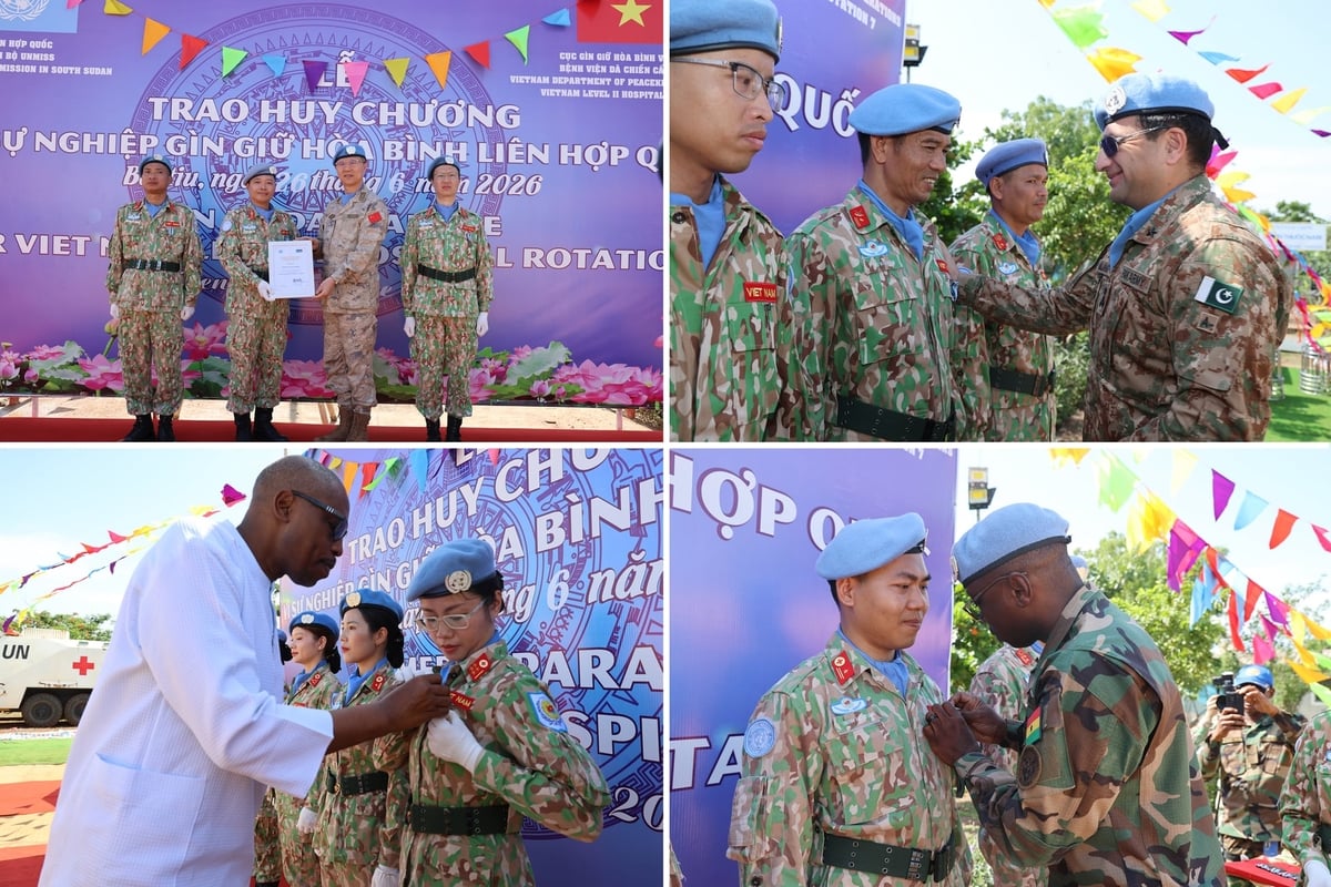 Những tấm huy chương được trao là minh chứng cho sự tận tụy, lòng nhân ái và tinh thần cống hiến của những người lính quân y Việt Nam. Ảnh: BVDC2.7.