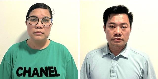 Đối tượng Nguyễn Thị Khuyên và Văn Đình Toàn. Ảnh: Công an Thành phố Hà Nội.