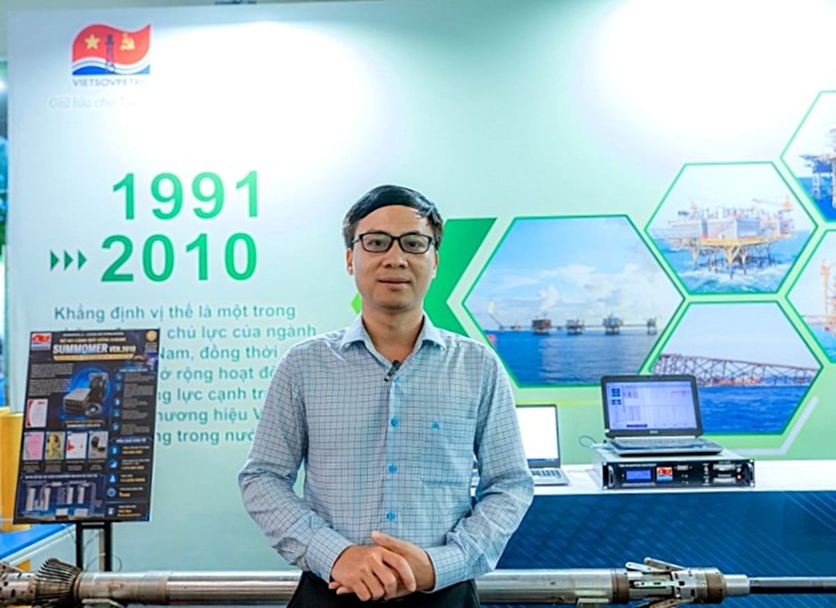 Anh Nguyễn Văn Cường - Viện Nghiên cứu Khoa học và Thiết kế chia sẻ về niềm tự hào khi được làm tại Vietsovpetro. Ảnh: Vietsovpetro.