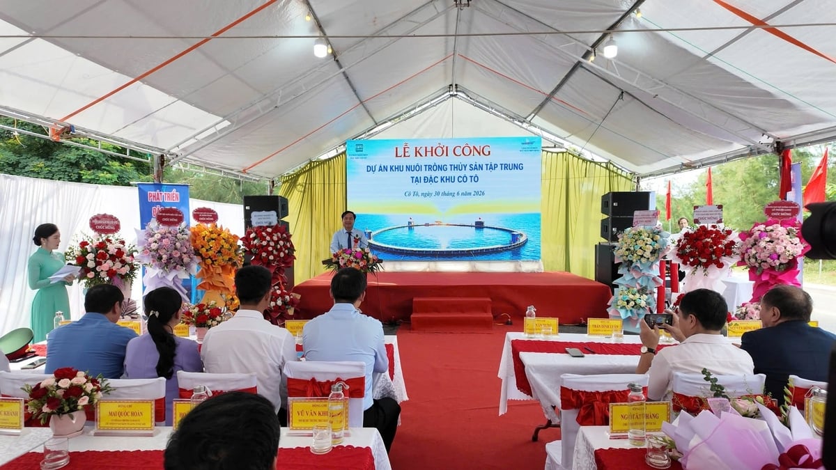 Lễ khởi công dự án nuôi trồng thủy sản tập trung tại đặc khu Cô Tô. Ảnh: Nguyễn Thành. Lễ khởi công dự án nuôi trồng thủy sản tập trung tại đặc khu Cô Tô. Ảnh: Nguyễn Thành.