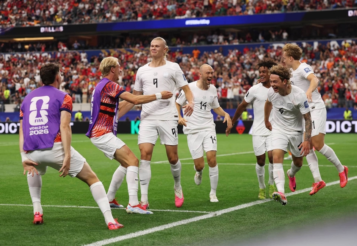 Màn ăn mừng của các cầu thủ Na Uy. Ảnh: FIFA.
