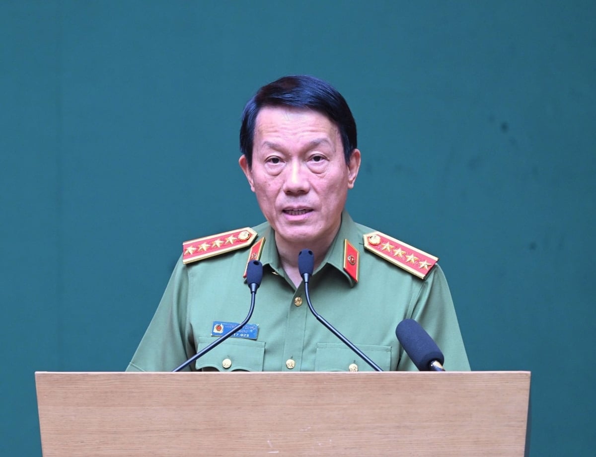 Đại tướng Lương Tam Quang - Bộ trưởng Bộ Công an phát biểu khai mạc Hội nghị. Ảnh: BCA.