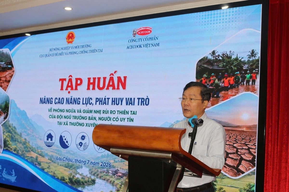 Ông Nguyễn Văn Tiến, Phó Cục trưởng Cục Quản lý đê điều và Phòng chống thiên tai cho rằng lực lượng trưởng bản nắm vai trò quan trọng trong công tác ứng phó với các tình huống thiên tai khẩn cấp. Ảnh: Nguyễn Oanh.