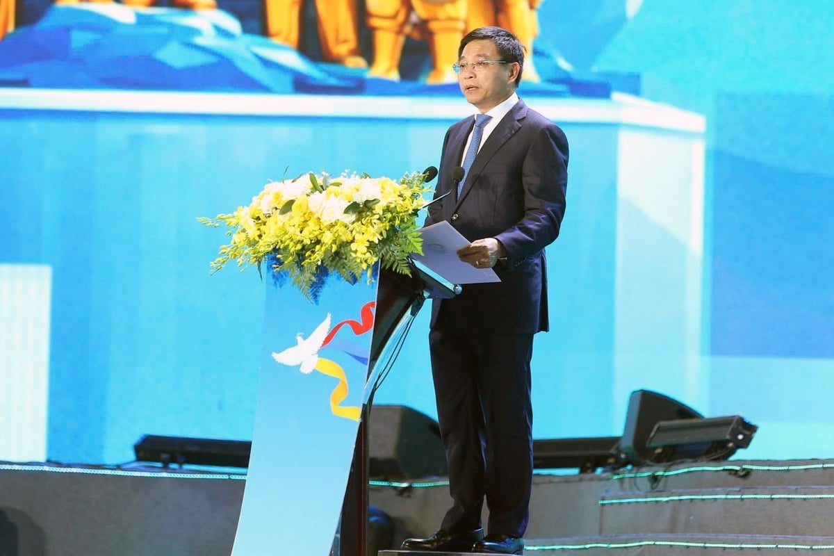 Phó Thủ tướng Chính phủ Nguyễn Văn Thắng phát biểu tại Lễ hội Vì hòa bình năm 2026. Ảnh: Ban tổ chức.