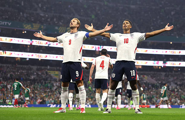 Bellingham cũng đi vào lịch sử khi trở thành cầu thủ đầu tiên ghi hai bàn trong một trận đấu World Cup trên sân Azteca kể từ Diego Maradona ở bán kết World Cup 1986. Ảnh: Getty Images.