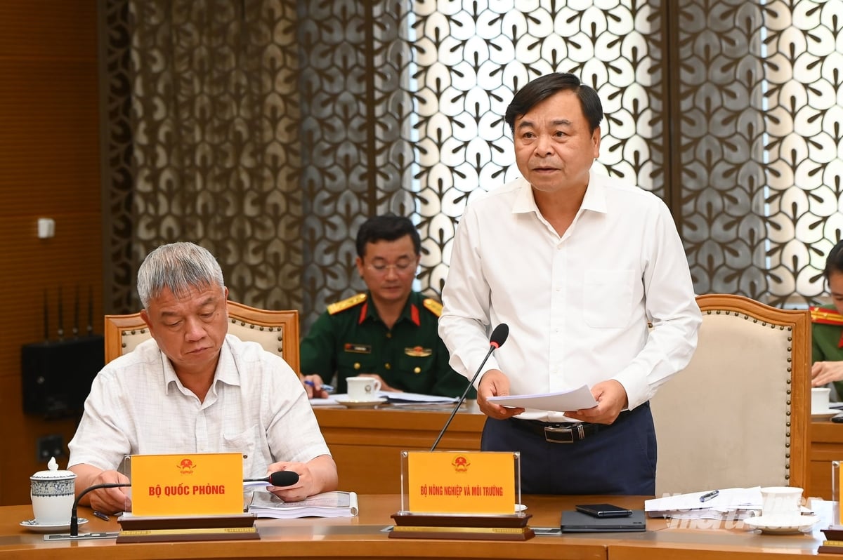 Thứ trưởng Nguyễn Hoàng Hiệp báo cáo tiến độ thực hiện chương trình 6 tháng đầu năm. Ảnh: Tùng Đinh.
