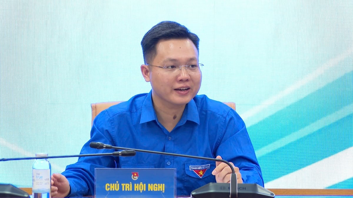 Đồng chí Đinh Hải Đăng - Phó Bí thư Đoàn Thanh niên Bộ Nông nghiệp và Môi trường phát biểu tại Hội nghị. Ảnh: Đức Việt.