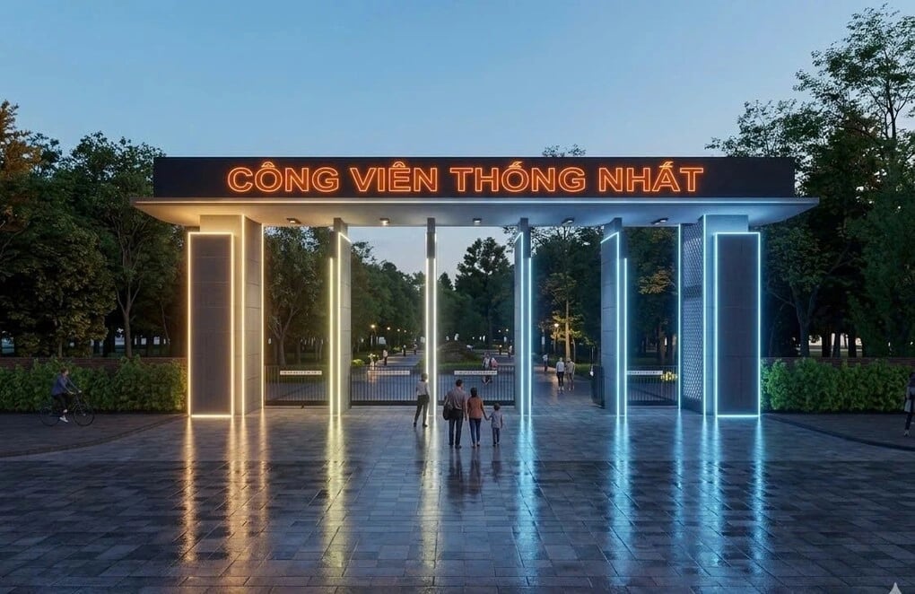 Phối cảnh cổng Công viên thống nhất. Ảnh: UBND phường Hai Bà Trưng.