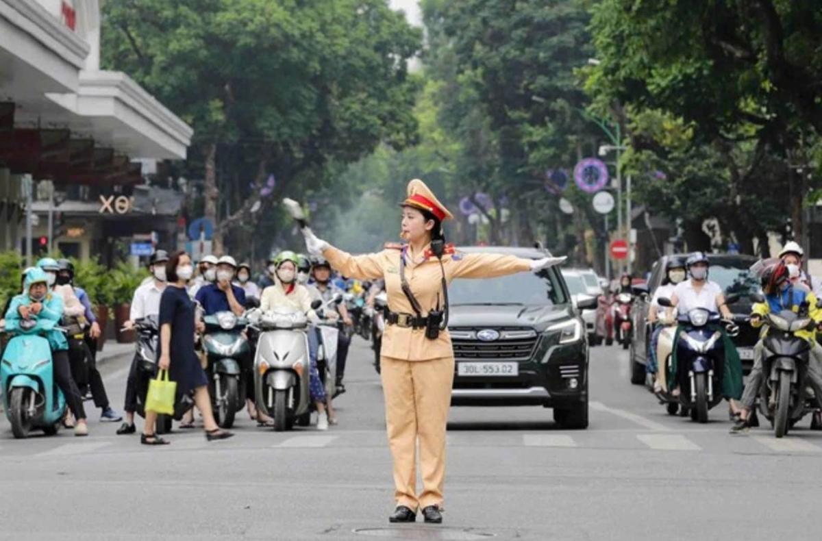 Hà Nội tạm cấm nhiều tuyến đường phục vụ chương trình Tổ quốc bình yên. Ảnh: Công an Hà Nội.