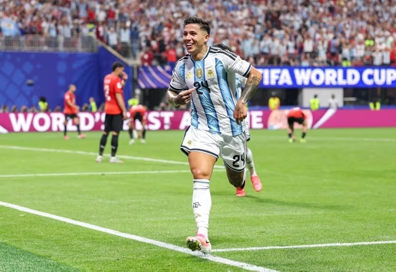 Enzo Fernandez sau bàn ấn định tỷ số 3-2. Ảnh: FIFA.