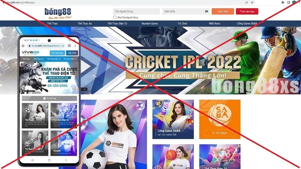 Công an TP. Hồ Chí Minh triệt xóa 2 đường dây cá độ bóng đá liên quan tới trang web Bong88.com. Ảnh có sự hỗ trợ bởi AI.