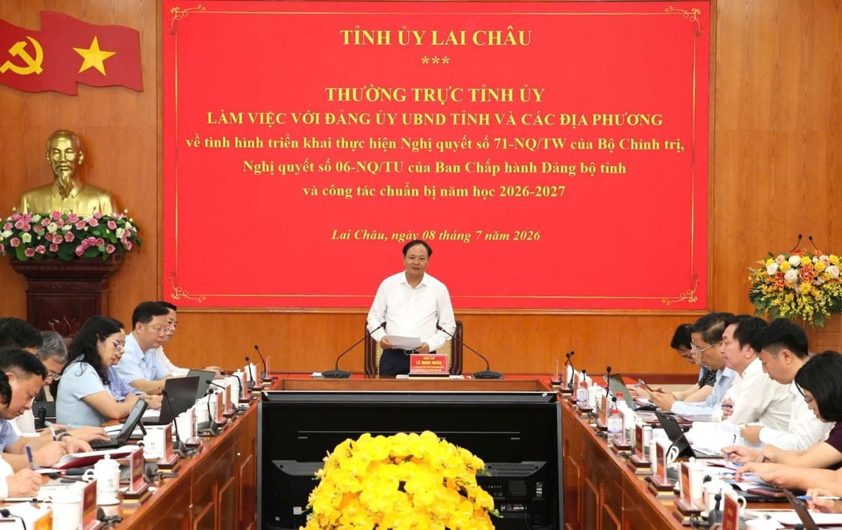 Bí thư Tỉnh ủy Lai Châu Lê Minh Ngân chủ trì Hội nghị. Ảnh: Đinh Lan.