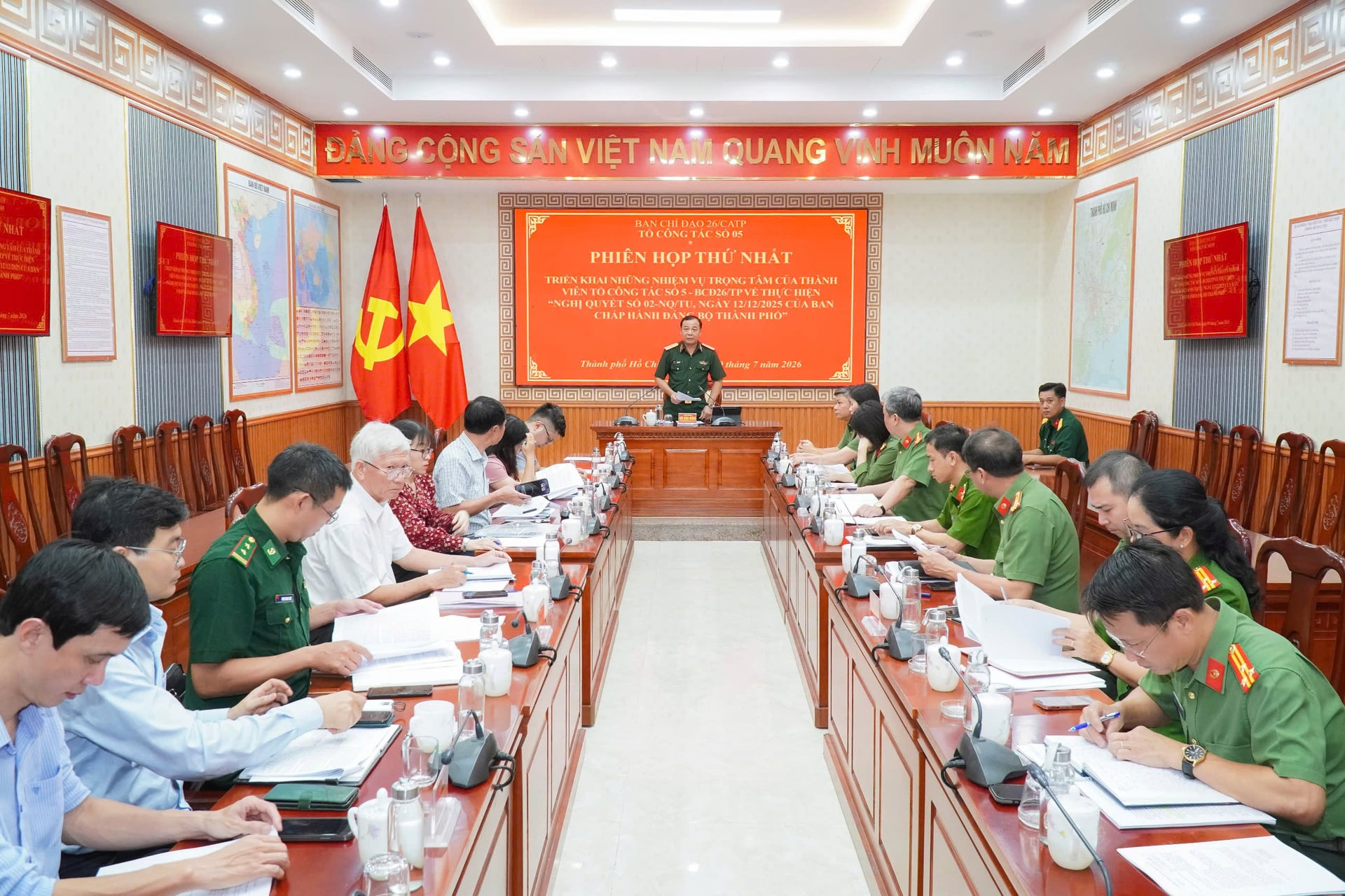 Tổ công tác số 5 họp phiên thứ nhất về nâng cao hiệu quả công tác phòng, chống tội phạm và tệ nạn ma túy. Ảnh: Tổ công tác số 5.