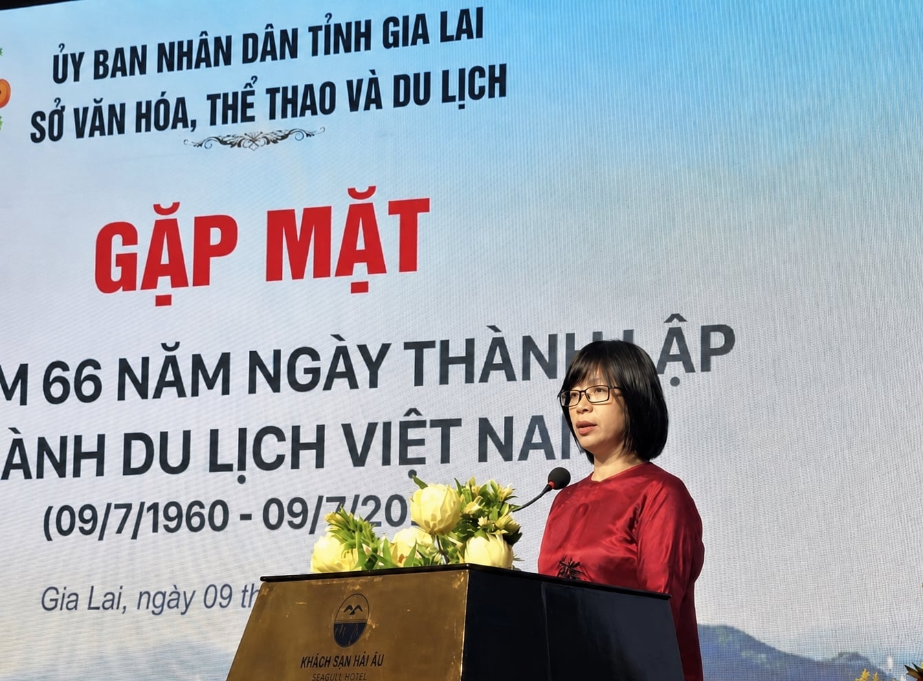 Bà Nguyễn Thị Thanh Lịch, Phó Chủ tịch UBND tỉnh Gia Lai, phát biểu tại hội nghị. Ảnh: V.Đ.T.
