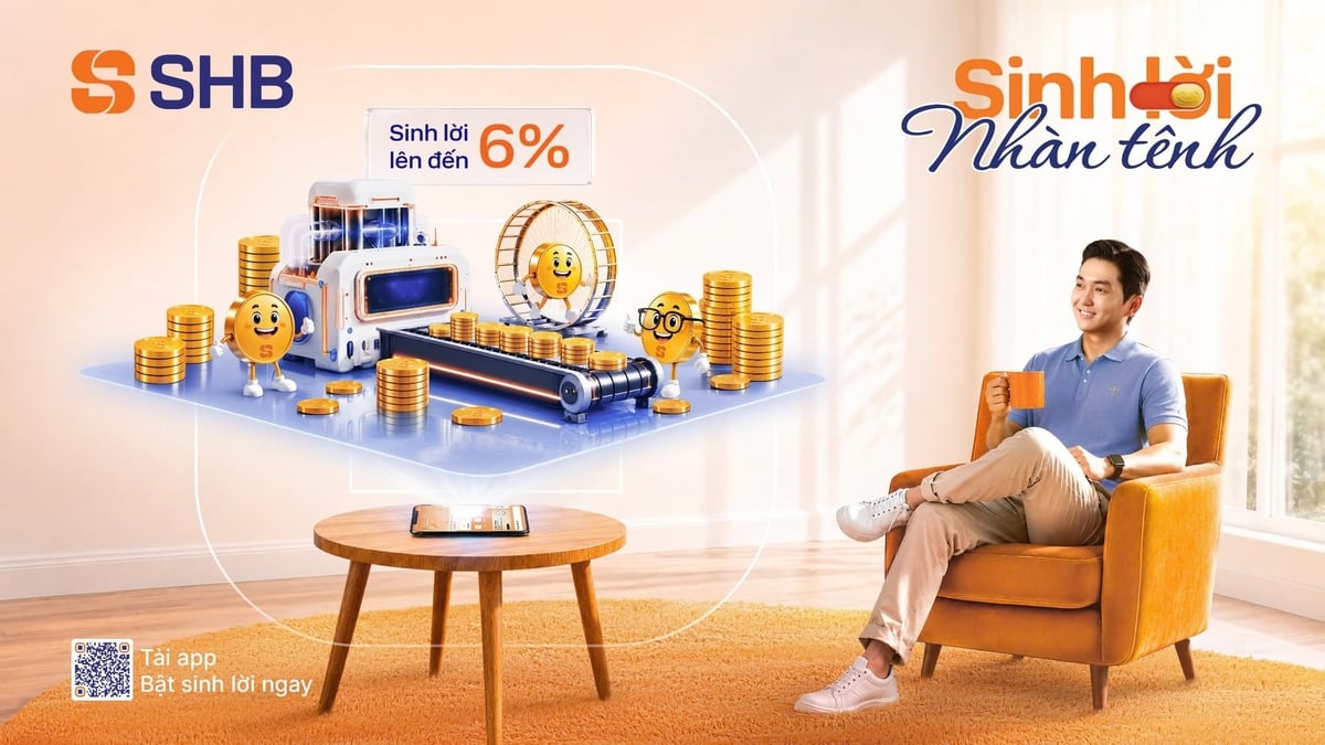 SHB ra mắt tính năng 'Sinh lời nhàn tênh', giúp khách hàng tối ưu dòng tiền nhàn rỗi, gia tăng hiệu quả sinh lời. Ảnh: SHB.