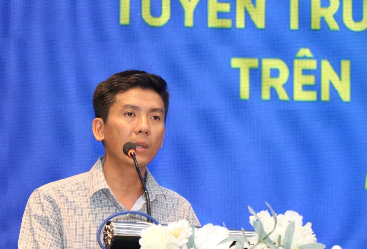 Ông Phan Hoàng Dương, Phó Chi cục trưởng Chi cục Thủy lợi Khánh Hòa phát biểu tại buổi tập huấn phòng chống thiên tai năm 2026. Ảnh: KS.