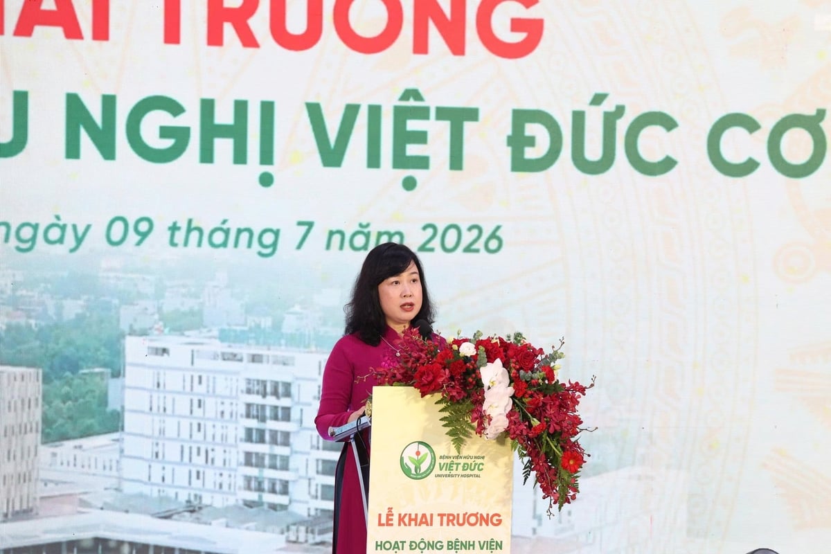 Bộ trưởng Bộ Y tế Đào Hồng Lan phát biểu tại buổi lễ. Ảnh: Minh Quang.