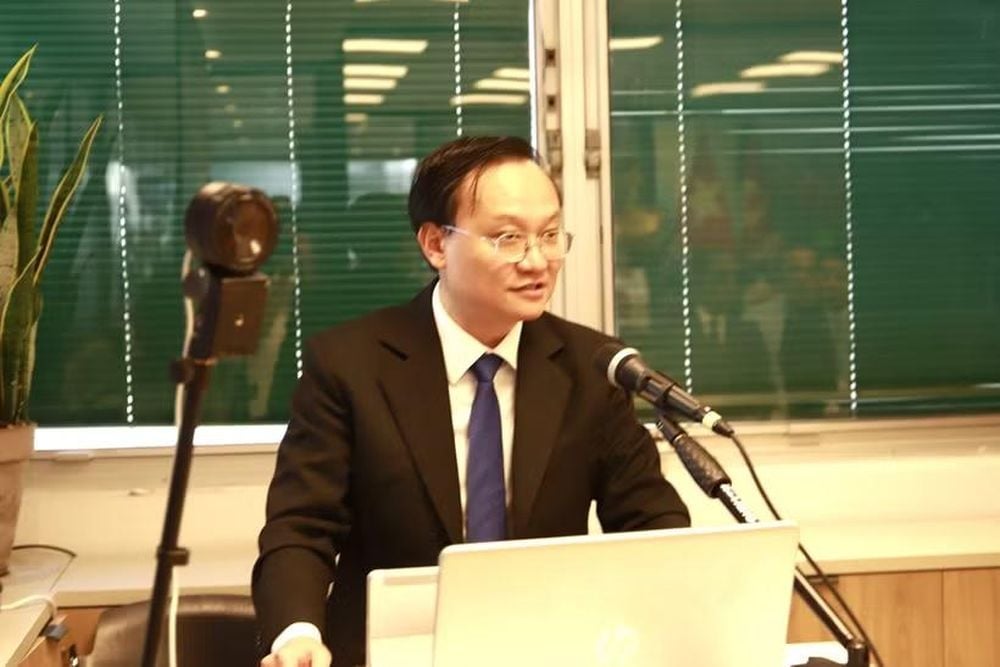Đại sứ Việt Nam tại Israel Nguyễn Kỳ Sơn phát biểu khai mạc Hội thảo kết nối nông nghiệp công nghệ cao Việt Nam - Israel 2026. Ảnh: TTXVN. 