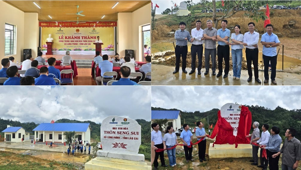 Quang cảnh Lễ khánh thành Nhà văn hóa thôn Seng Sui, xã Lùng Phình, tỉnh Lào Cai. Ảnh: PVCFC.