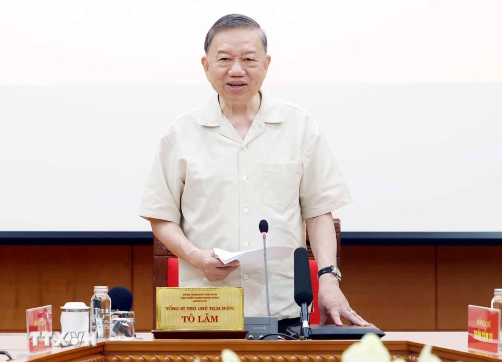 Tổng Bí thư, Chủ tịch nước Tô Lâm phát biểu chỉ đạo tại Phiên họp thứ hai của Ban Chỉ đạo Trung ương về phát triển văn hóa Việt Nam. Ảnh: Thống Nhất/TTXVN.