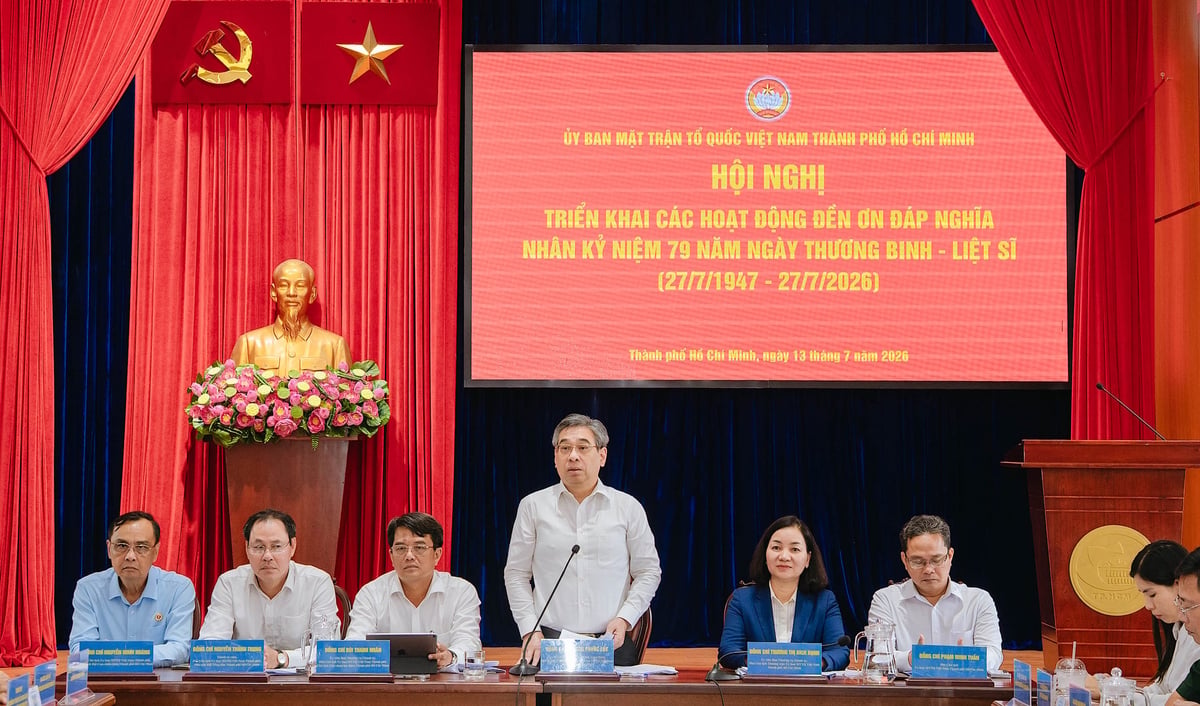 Ông Nguyễn Phước Lộc, Phó Bí thư Thành ủy, Chủ tịch Ủy ban MTTQ TP. HCM: 'Hoạt động đền ơn đáp nghĩa không chỉ tập trung trong ngày Thương binh - Liệt sĩ, mà là nhiệm vụ thường xuyên, liên tục, lâu dài'. Ảnh: Ủy ban MTTQ TP. HCM.