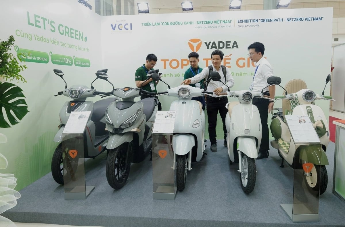 Các sản phẩm xe điện thông minh của Yadea tại Triển lãm 'Con đường xanh – Net Zero Việt Nam'. Ảnh: Ảnh: Nguyễn Thành.