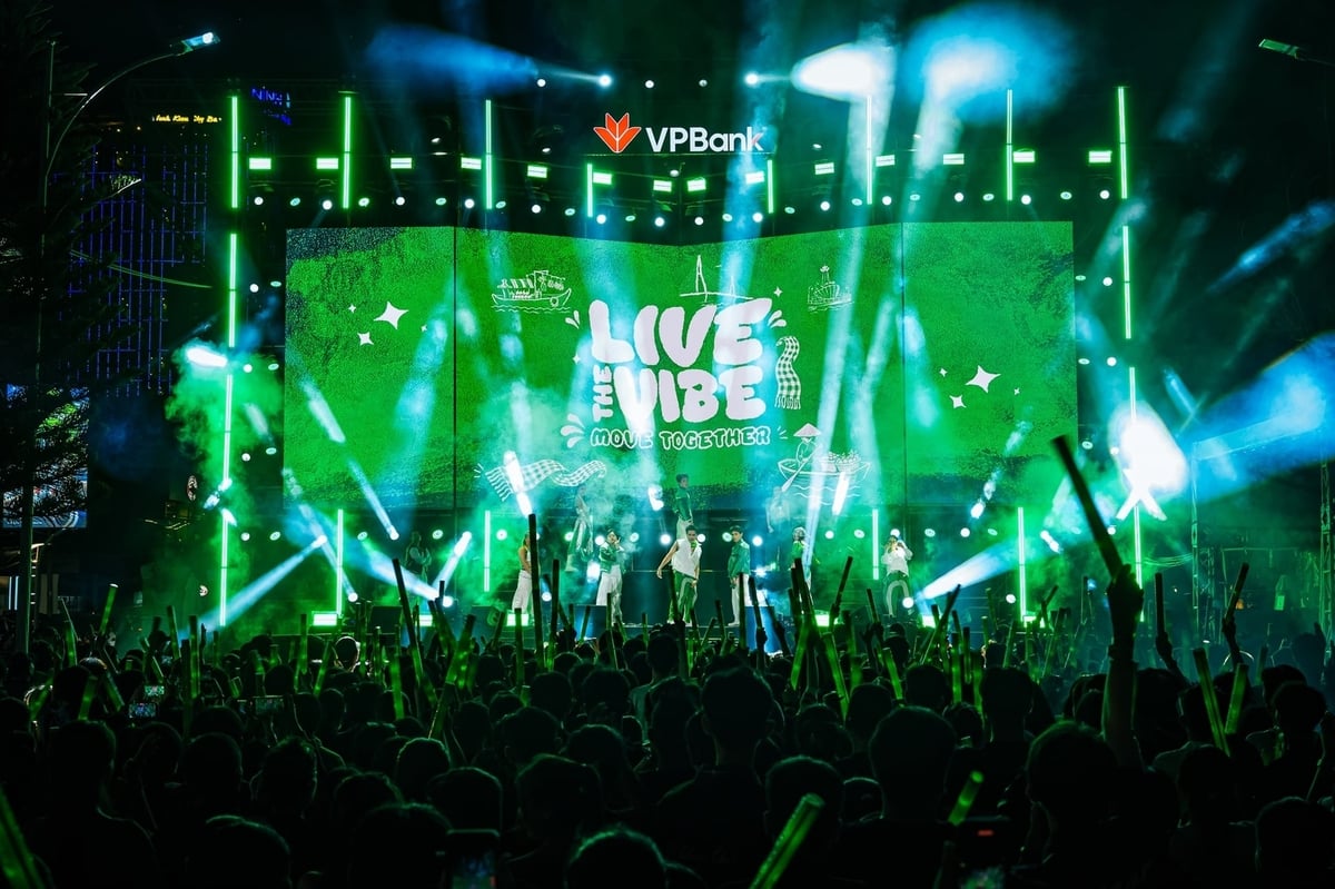Đông đảo khán giả có mặt tại đêm nhạc 'VPBank Live the Vibe - Move Together' tại Cần Thơ. Ảnh: VPBank.