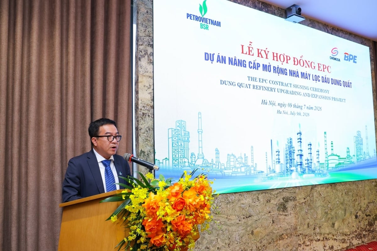Tổng Giám đốc BSR Nguyễn Việt Thắng: Dự án Nâng cấp, mở rộng Nhà máy Lọc dầu Dung Quất không chỉ đáp ứng yêu cầu phát triển trước mắt mà còn là bước đi chiến lược nhằm nâng cao năng lực cạnh tranh của BSR trong nhiều thập niên tới. Ảnh: PVN.