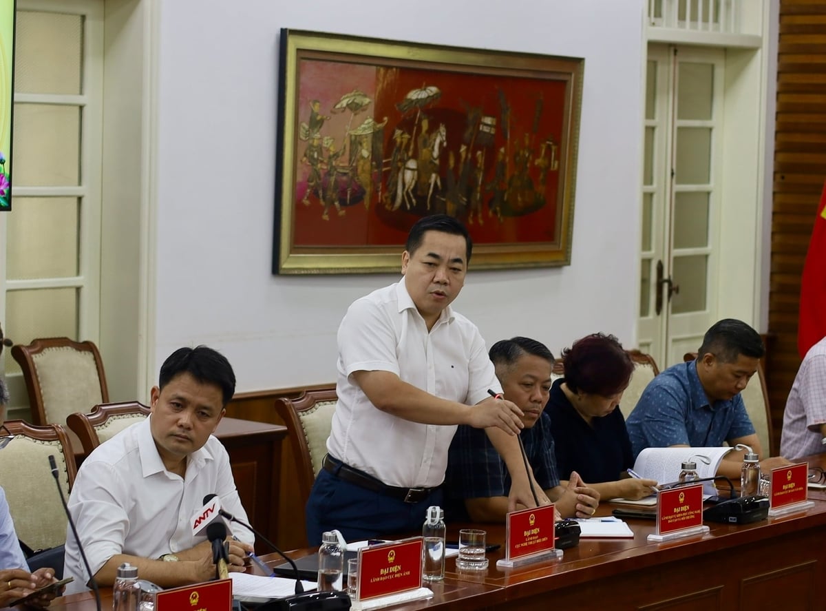 Ông Trần Hướng Dương, Phó Cục trưởng Cục Nghệ thuật biểu diễn phát biểu tại họp báo. Ảnh: Thanh Ngọc.