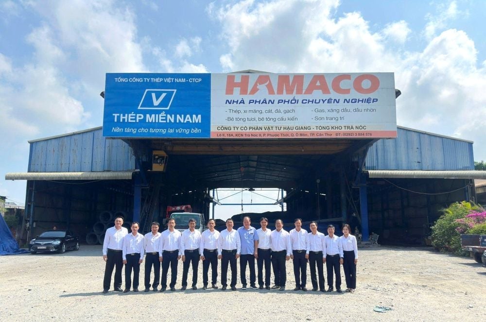 Thép Miền Nam - VNSTEEL tăng cường kết nối hệ thống phân phối, mở rộng thị trường khu vực phía Nam. Ảnh: Thép Miền Nam - VNSTEEL.
