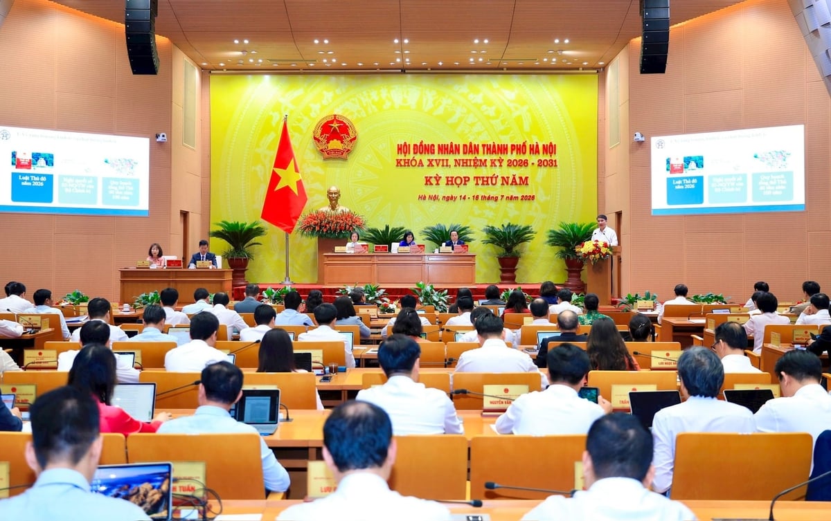 Quang cảnh kỳ họp thứ năm, HĐND thành phố Hà Nội. Ảnh: Cổng TTĐT TP. Hà Nội.