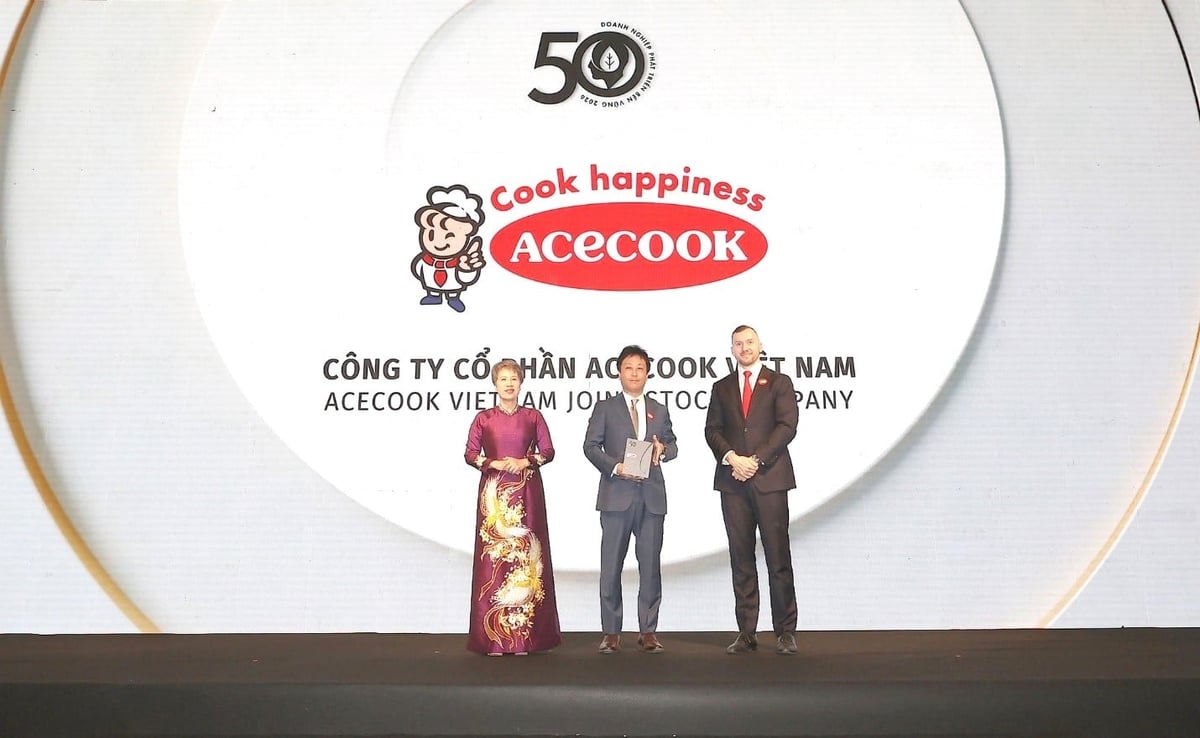 Acecook Việt Nam tiếp tục được vinh danh Top 50 Doanh nghiệp Phát triển Bền vững Tiêu biểu Việt Nam 2026. Ảnh: Acecook Việt Nam.