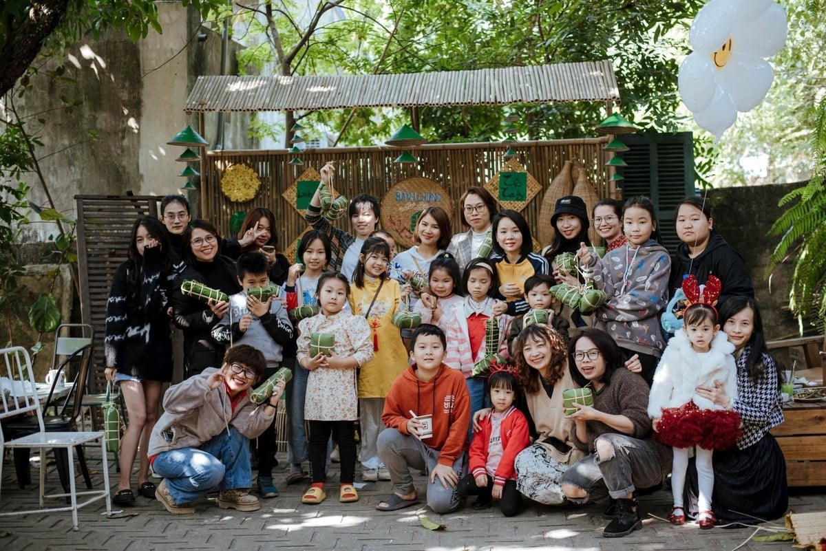 Sản phẩm bánh chưng Bờ Đậu được lan tỏa đến các bạn nhỏ tại tỉnh Thái Nguyên. Ảnh: Vạn Tâm.
