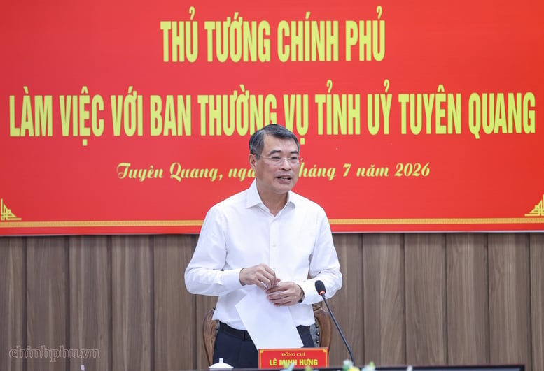 Thủ tướng Lê Minh Hưng phát biểu kết luận cuộc làm việc. Ảnh: VGP/Nhật Bắc.