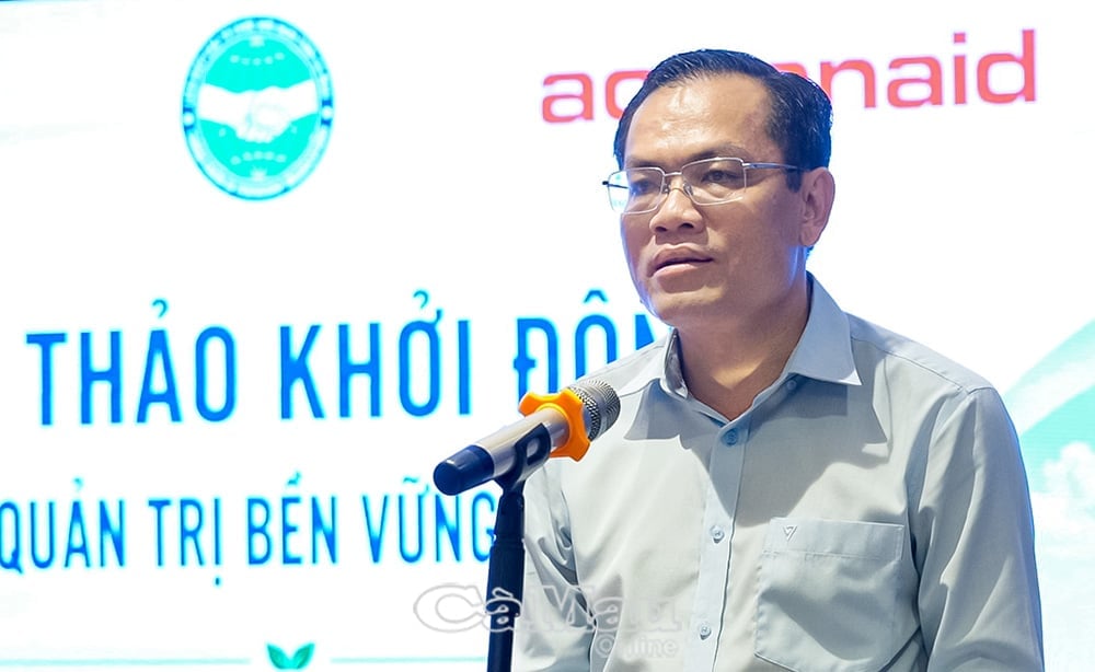 Phó Chủ tịch UBND tỉnh Ngô Vũ Thăng phát biểu tại Hội thảo. Ảnh: Hữu Thọ.