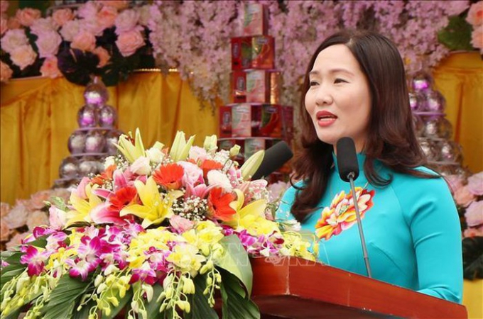 Bà Nguyễn Thị Hạnh - Phó Chủ tịch UBND tỉnh Quảng Ninh phát biểu tại buổi lễ. Ảnh: Văn Đức