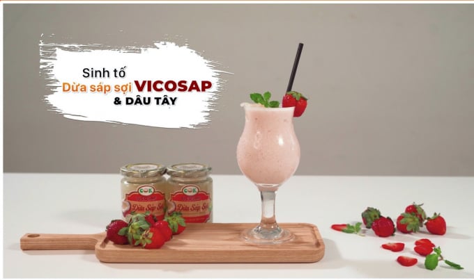 Dừa sáp sợi, sản phẩm dừa sáp nguyên chất đầu tiên và duy nhất trên thị trường giúp người tiêu dùng có thể trải nghiệm hương vị đặc sản dừa sáp nguyên chất của Trà Vinh. Ảnh: TL.