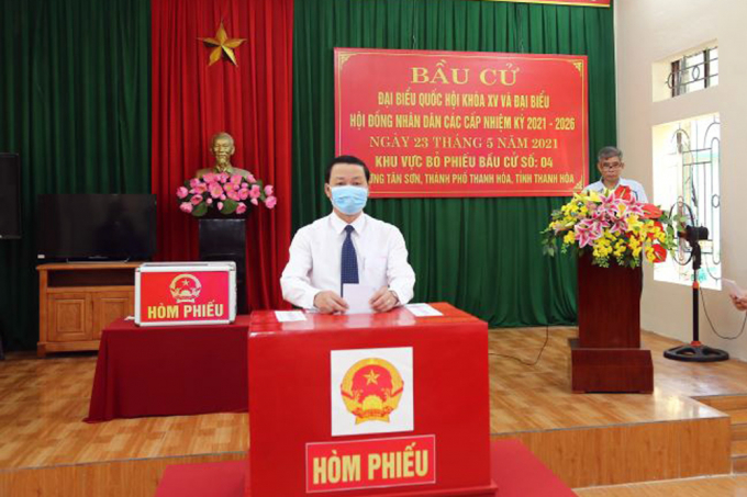 105d0085905t58884l0-085709_516.jpg Ông Đỗ Minh Tuấn Chủ tịch UBND tỉnh, Chủ tịch Ủy ban bầu cử Thanh Hóa: Cuộc bầu cử ĐBQH khóa XV và Đại biểu HĐND các cấp nhiệm kỳ 2021-2026 trên địa bàn tỉnh Thanh Hóa đã thành công rất tốt đẹp. Ảnh: PS.