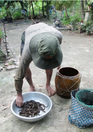 Ngoài ra, còn bắt được một số loài khác như: rắn, cua, ốc, cá....
