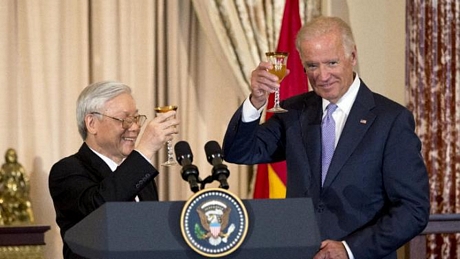 ... và Tổng Bí thư Nguyễn Phú Trọng đã có các bài phát biểu ngắn tại tiệc chiêu đãi chính thức.