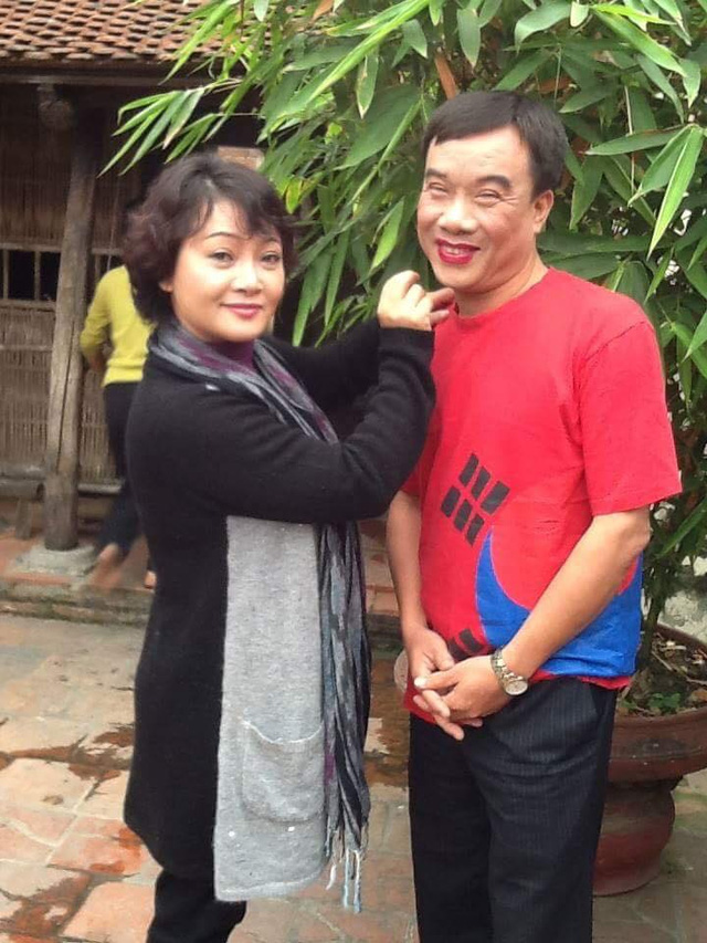 Nghệ sĩ Trà My và nam diễn viên Quách Xuân Cương trong một lần đóng chung. Ảnh: Trà MY.
