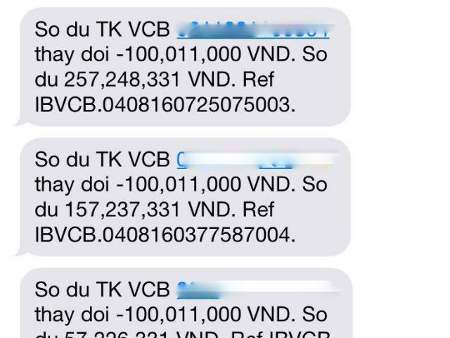 Sau 1 đêm ngủ dậy, tài khoản của bà Hương bị người khác chuyển đi 500 triệu đồng.