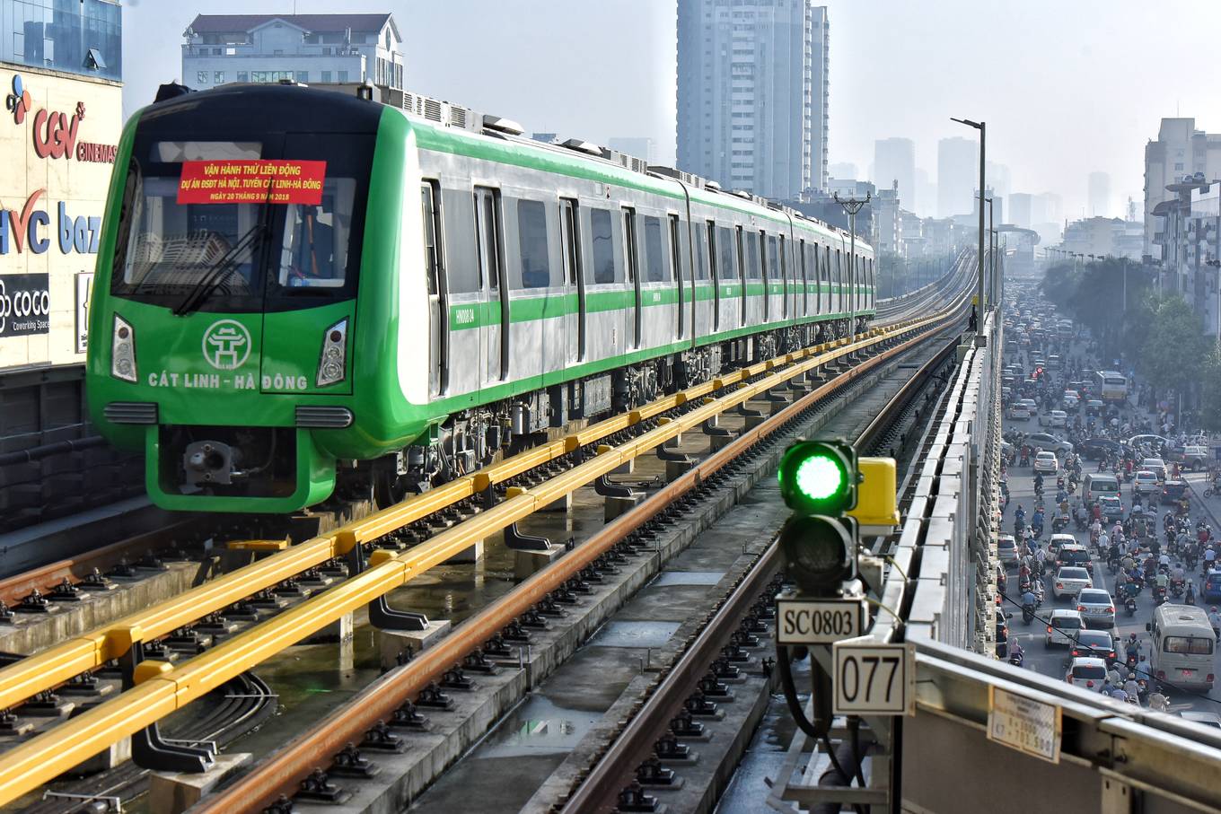 Tàu Cát Linh - Hà Đông chạy thử toàn tuyến