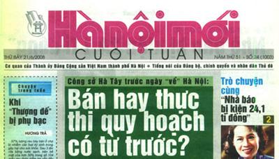 Bìa 1 Báo Hà Nội Mới cuối tuần số 24 (1003)