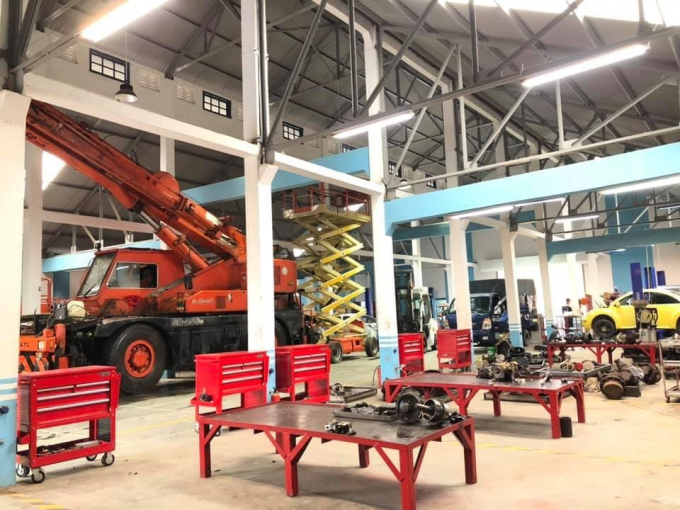Xưởng sửa chữa ô tô, xe chuyên dụng do Công ty TNHH JCT Việt Nam đầu tư. Ảnh: HVNN.