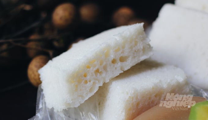 Chiếc bánh bò truyền thống của người Cao Bằng. Ảnh: Quỳnh Anh.