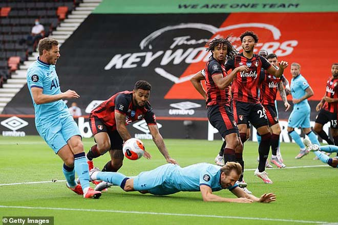 hk-145336_575.jpg Harry Kane bị phạm lỗi rõ ràng nhưng VAR nói không. Ảnh: Mirror.