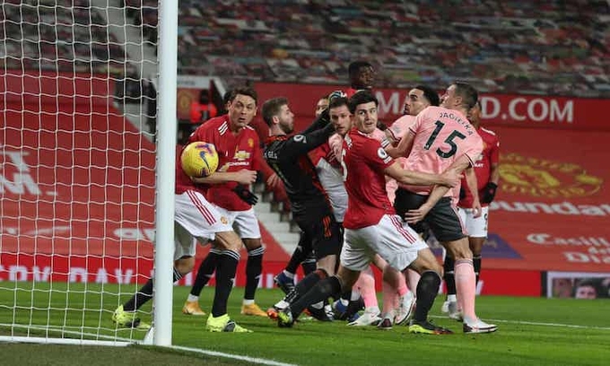 Bàn mở tỷ số của Sheffield United. Ảnh: Dailymail.